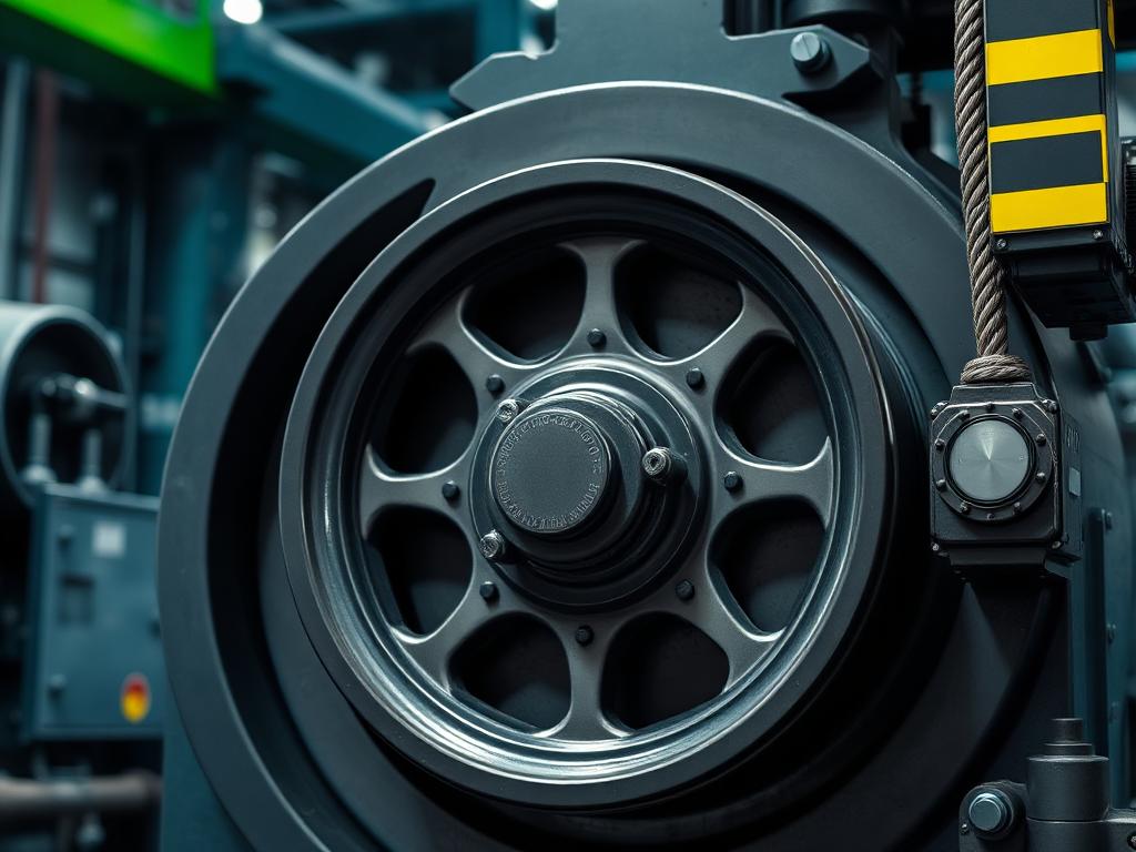Lift traction machine sheave with steel hoist ropes