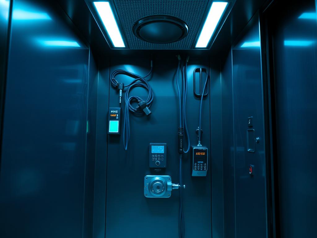 Lift control panel and cabling in a maintained lift